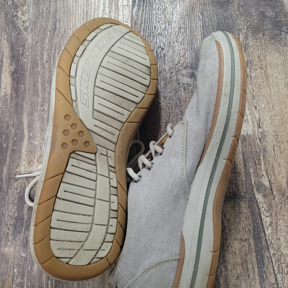 Skechers | Taupe Canvas Air-Cooled Memory Foam Preppy Classic Sneakers - Picture 5 of 5